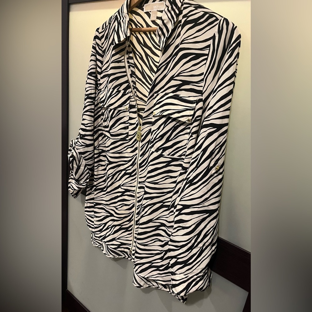 Michaels Black and White Zebra Print Top